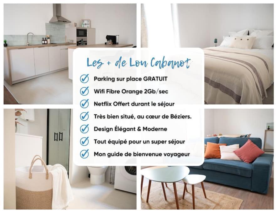 Lou Cabanot - Appartement Lumineux 3 Chambres - Parking Gratuit Béziers Zewnętrze zdjęcie